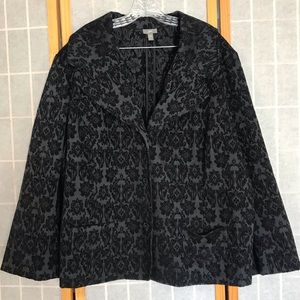 J Jill velvet jacquard floral damask blazer